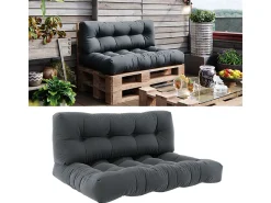 Conjunto de almofadas de paletes antracite 120x15x80 flocken