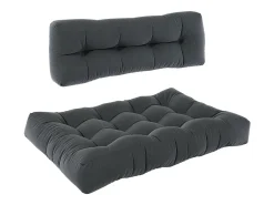 Conjunto de almofadas de paletes antracite 120x15x80 flocken