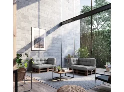 Conjunto de almofadas de paletes cinza 120x80x15
