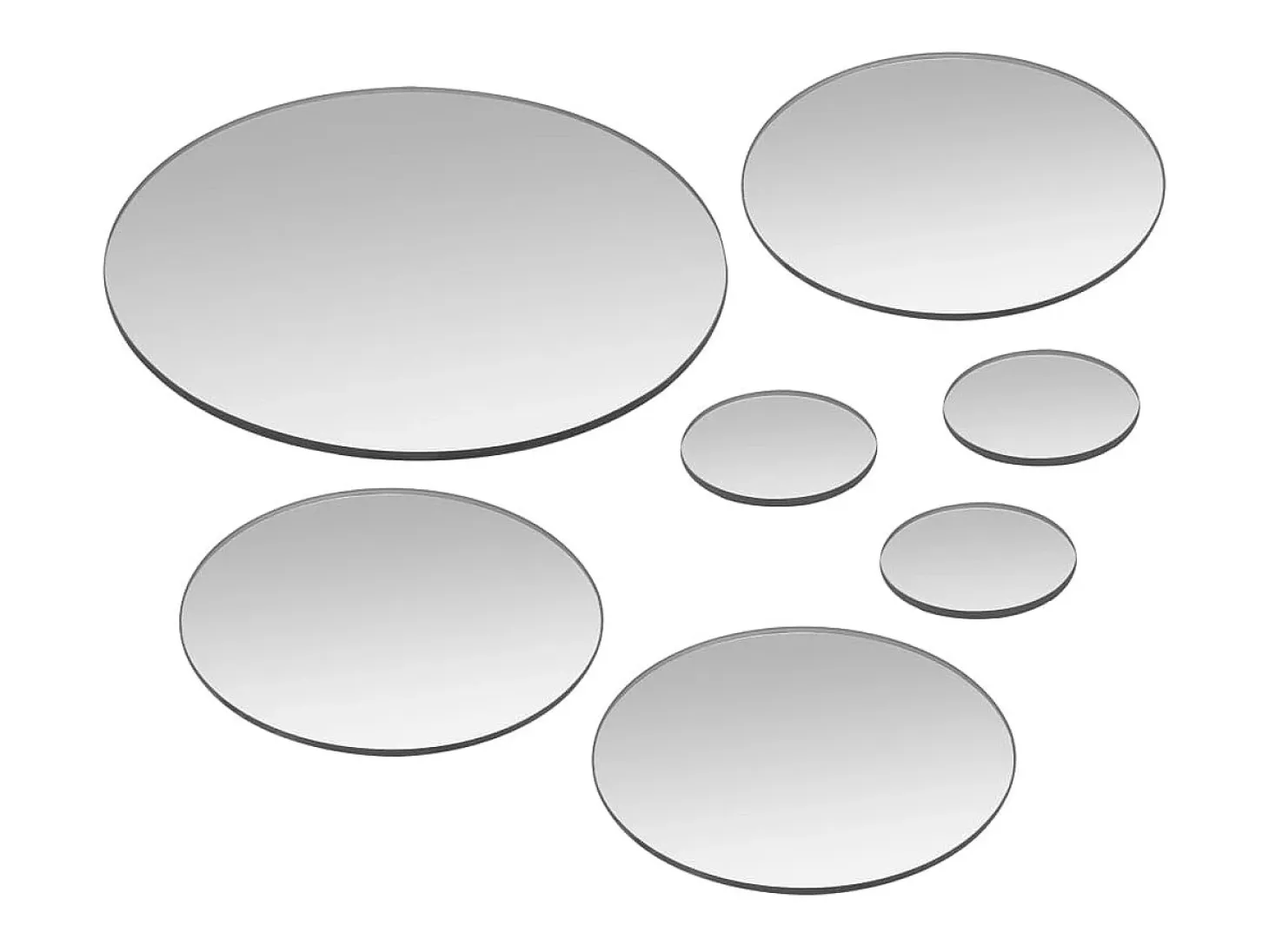 Conjunto de espelhos de parede redondos 7 pcs vidro PT766641