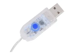 Cortina iluminação c/ estrelas 200 LEDs 8 funções branco frio