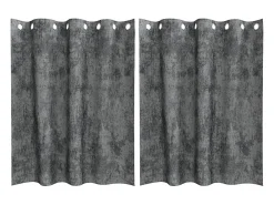 Cortinas Elegantes em Veludo Cinza com Ilhós - Conjunto de 2 Peças 140x140 cm