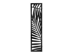 Divisória de ambiente de madeira com 3 painéis Akira Black para sala de estar e quarto