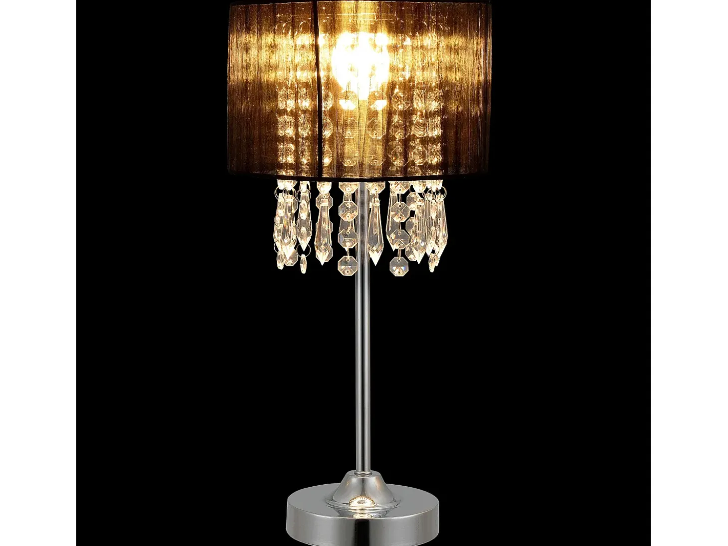 Elegante candeeiro de mesa candeeiro de mesa estiloso candeeiro de leitura com cristais sintéticos casquilho metálico E14 40 cm de altura preto 03_0005271