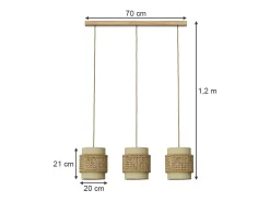 3er Pendelleuchte creme 70x70x120 morten