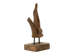 Escultura Em Estilo Étnico De Madeira De Teca Esculpida À Mão Taka Mauro Ferretti