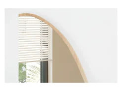 Espelho assimétrico NARA – 60x80 cm – Acabamento em carvalho envelhecido – MDF com decoração de madeira – Design orgânico