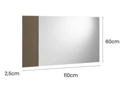 Espelho Dbartesagh, Espelho de entrada decorativo, Artigo de decoração de parede com perfil lateral, 100% Made in Italy, 110x3h60 cm, Branco e Castanho