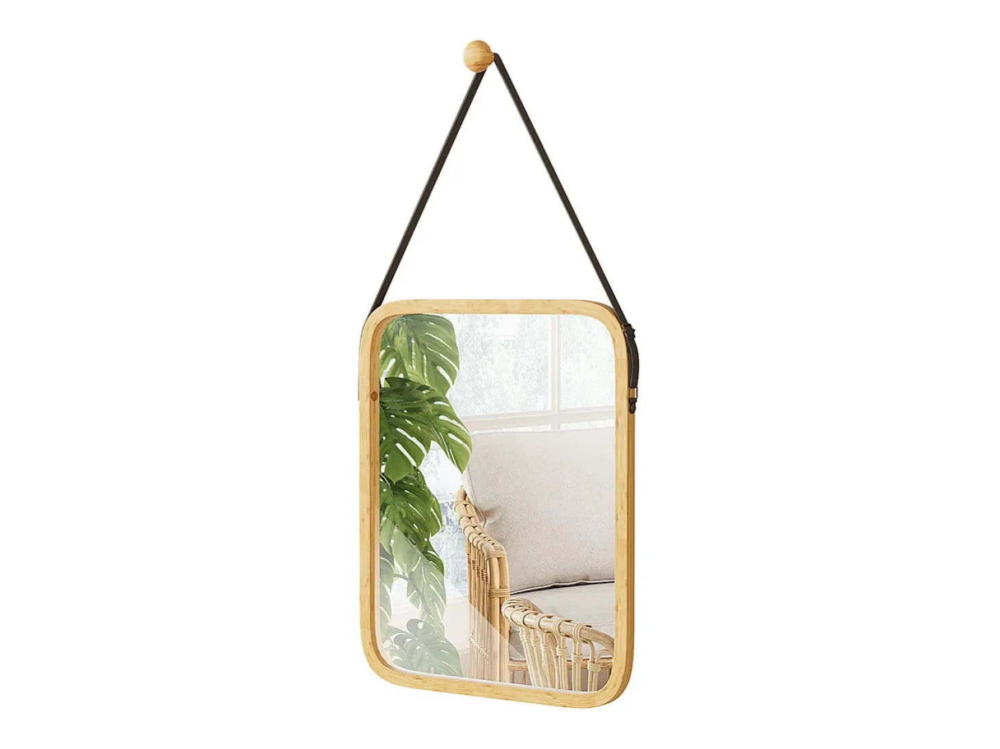 Espelho de banheiro bambu 34x41.5x1.5 mirno