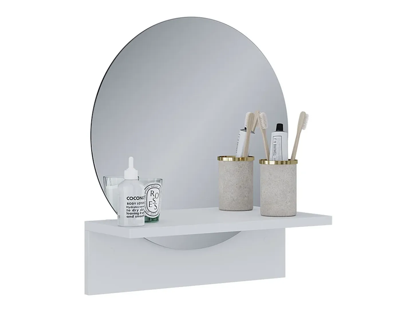 Espelho de banheiro branco 40x15x47.5 elyra