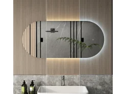 Espelho de casa de banho branco 110x3x50