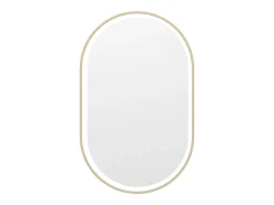 Espelho de casa de banho luminoso com contornos arredondados dourado 50x80 cm - ALARICO