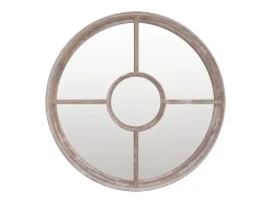 Espelho de Jardim de Ferro para Exterior 60x4 cm - Cor Areia Elegante