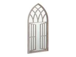 Espelho de Jardim de Ferro para Exterior 100x45 cm na Cor Areia