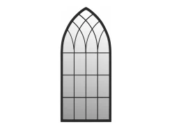 Espelho de jardim p/ uso exterior ferro 100x45 cm preto PT314162
