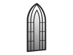 Espelho de jardim p/ uso exterior ferro 100x45 cm preto PT515506