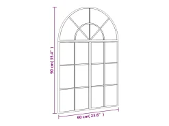 Espelho de Parede Arqueado 60x90 cm em Ferro Preto - Estilo Minimalista