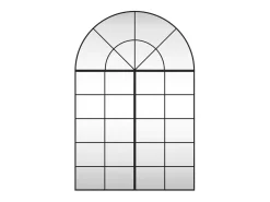 Espelho de Parede Arqueado 100x150 cm em Ferro Preto para Decoração Minimalista