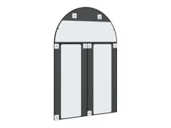 Espelho de Parede Arqueado 100x150 cm em Ferro Preto para Decoração Minimalista