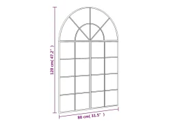 Espelho de Parede Arqueado em Ferro Preto - 80x120 cm para Decoração Elegante