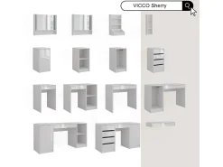 Espelho de parede branco 80x10x65 sherry