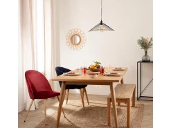 Espelho de parede redondo Flor em rattan bege 56 cm com espelho central de 23,5 cm para fixar na parede