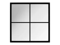 Espelho de parede 40x40 cm metal preto PT576192