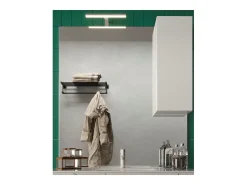 Espelho design com armazenamento, 100x110 cm, coleção VITARIO, cor branco brilhante.