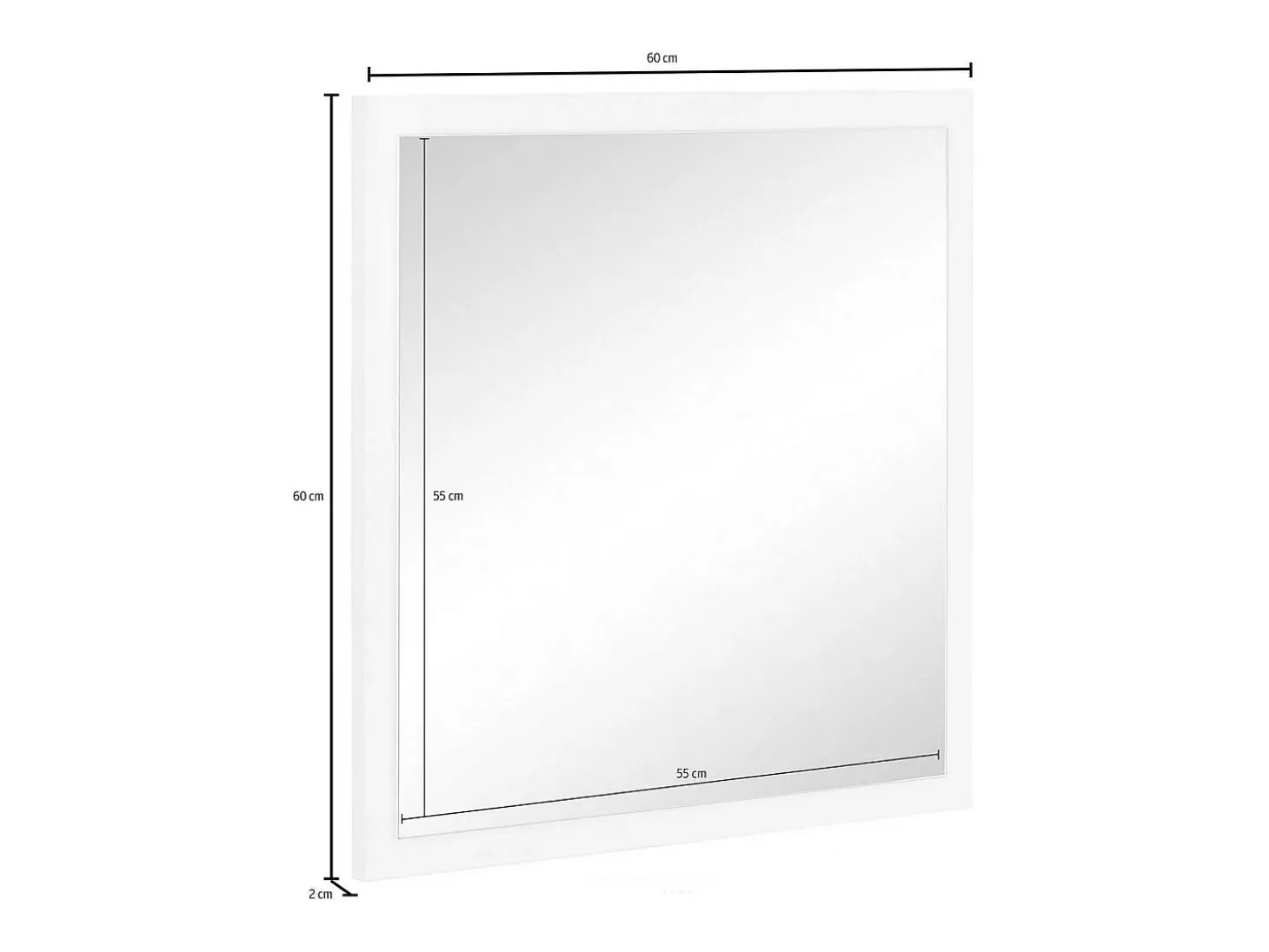 Espelho Dmancon, espelho de banheiro, 100% fabricado na Itália, 60x2h60 cm, branco brilhante