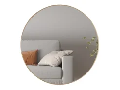 Espelho redondo RIO – Ø80 cm – Acabamento em carvalho envelhecido – MDF com decoração de madeira – Design natural e moderno