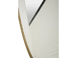 Espelho Santelia, Espelho, Artigo de decoração de parede, Decoração com espelho, 80x4 h80 cm, Branco e Dourado