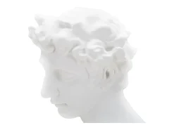 Estatueta Escultura Decorativa Em Resina Branca Rosto Masculino Enea Mauro Ferretti