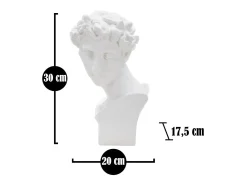 Estatueta Escultura Decorativa Em Resina Branca Rosto Masculino Enea Mauro Ferretti