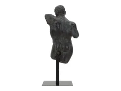 Estatueta Masculina Busto Escultura Em Resina Preta Ercole Mauro Ferretti