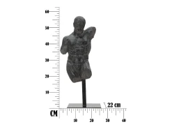 Estatueta Masculina Busto Escultura Em Resina Preta Ercole Mauro Ferretti