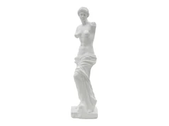 Estátua de mesa decorativa clássica em poliresina branca H49cm Grego Mauro Ferretti