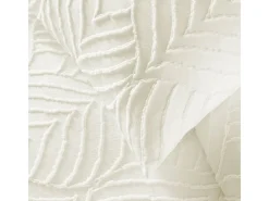 Jogo de Cama 3 Peças "Heltie" 240x220cm Marfim Microfibra Tufted Macia e Respirável