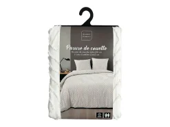 Jogo de Cama 3 Peças "Heltie" Branco Microfibra Tufted Oeko-Tex 240x220cm