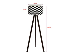 Luminária de chão 140 cm de altura soquete E27 preto/branco 03_0007297