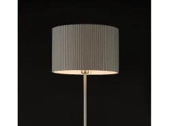 Luminária de chão estrutura metálica cúpula de tecido 1 lâmpada E27 cinza 151 cm 03_0002435