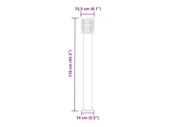 Luminária de chão externa prateada 110 cm aço inoxidável Prata 02_0042515