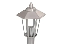 Luminária de chão externa prateada de 80 cm em aço inoxidável modelo 02_0042519