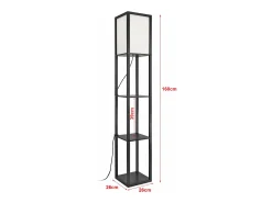 Luminária de chão Stapleford com prateleira soquete E27 160 cm de altura preto e branco 03_0007319