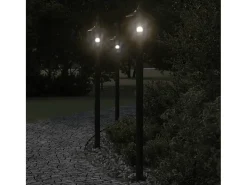 Luminárias de chão para exterior 3 peças 120 cm aço inoxidável preto 02_0042548