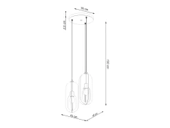 Luminárias pendentes Synexus moderno, aço - 3 fontes de luz 4000K - L.43 x H.130 cm - branco