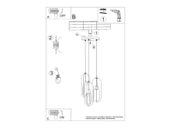 Luminárias pendentes Synexus moderno, aço - 3 fontes de luz 3000K - L.43 x H.130 cm - branco