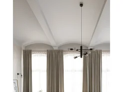 Lustres Luxra sótão, aço - 6 fontes de luz 3000K - L.60 x H.85 cm - preto