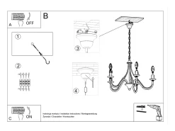 Lustres Minerwa Moderno, Aço - 5 Lichtbronnen - L.60 X H.80 Cm - Branco