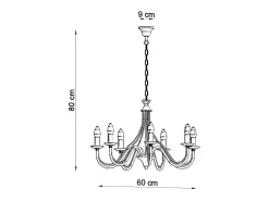 Lustres Vivow moderno, aço - 7 fontes de luz 4000K - L.60 x H.80 cm - preto