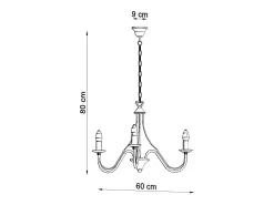 Lustres Vivow moderno, aço - 3 fontes de luz 3000K - L.60 x H.80 cm - branco